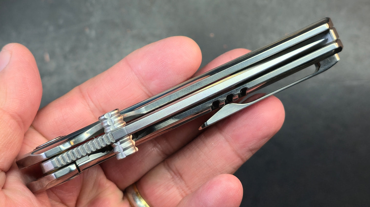 Sixleaf SL-95 Titanium Turquoise/Mother of Pearl Handle RWL34+PMC27 (SALE price in cart)