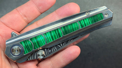 Sixleaf SL-95 Titanium Turquoise/Mother of Pearl Handle RWL34+PMC27 (SALE price in cart)