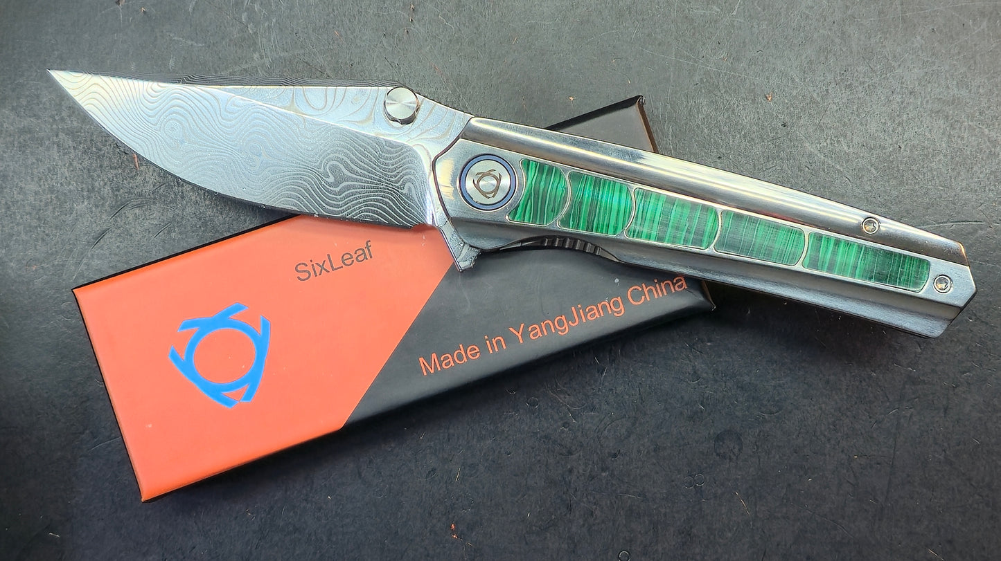 Sixleaf SL-95 Titanium Turquoise/Mother of Pearl Handle RWL34+PMC27 (SALE price in cart)