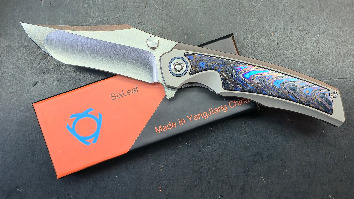 Sixleaf SL-91 Titanium + Zirconium Horse Handle 10Cr15Mov (SALE price in cart)