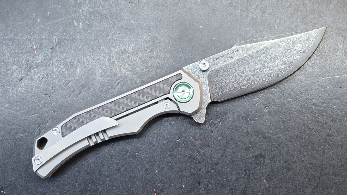 Sixleaf SL-89 Titanium Carbon Fiber Damascus VG10 (SALE price in cart)