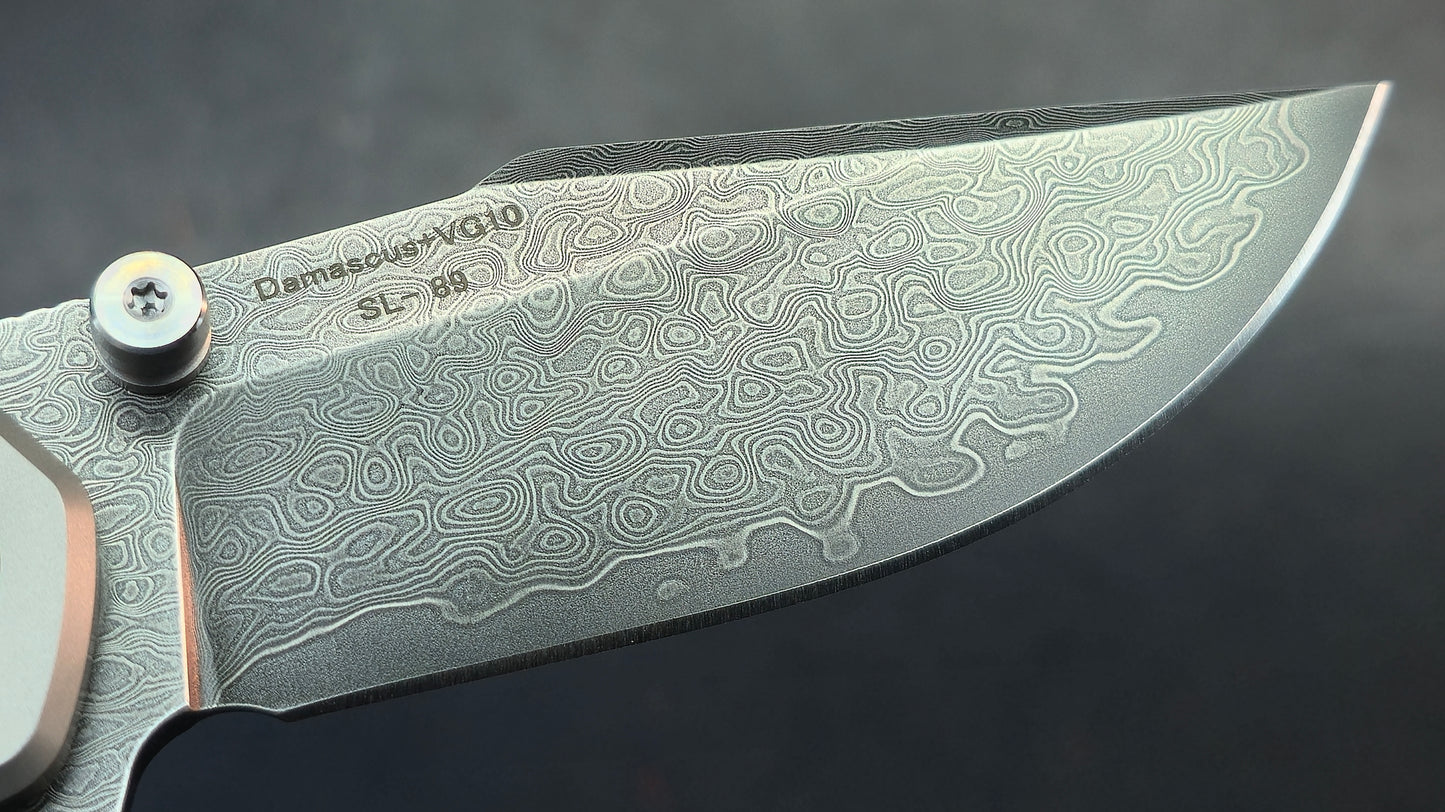 Sixleaf SL-89 Titanium Carbon Fiber Damascus VG10 (SALE price in cart)