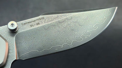 Sixleaf SL-89 Titanium Carbon Fiber Damascus VG10 (SALE price in cart)