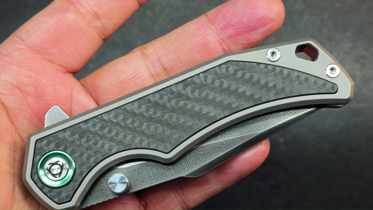 Sixleaf SL-89 Titanium Carbon Fiber Damascus VG10 (SALE price in cart)