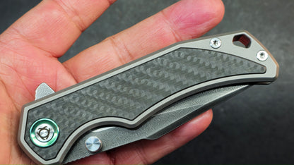 Sixleaf SL-89 Titanium Carbon Fiber Damascus VG10 (SALE price in cart)