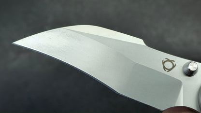 Sixleaf SL-99 Button Lock Blue Ano / TiDamascus 14C28N (SALE price in cart)