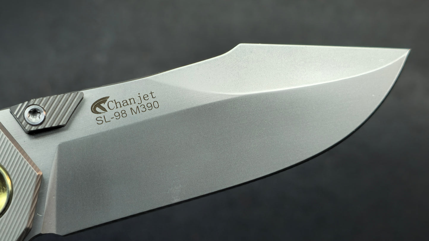 Sixleaf SL-98 Purple Titanium Ti/CF Handle M390 Blade (SALE price in cart)