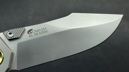 Sixleaf SL-98 Purple Titanium Ti/CF Handle M390 Blade (SALE price in cart)