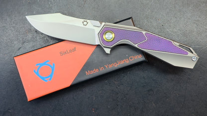 Sixleaf SL-98 Purple Titanium Ti/CF Handle M390 Blade (SALE price in cart)