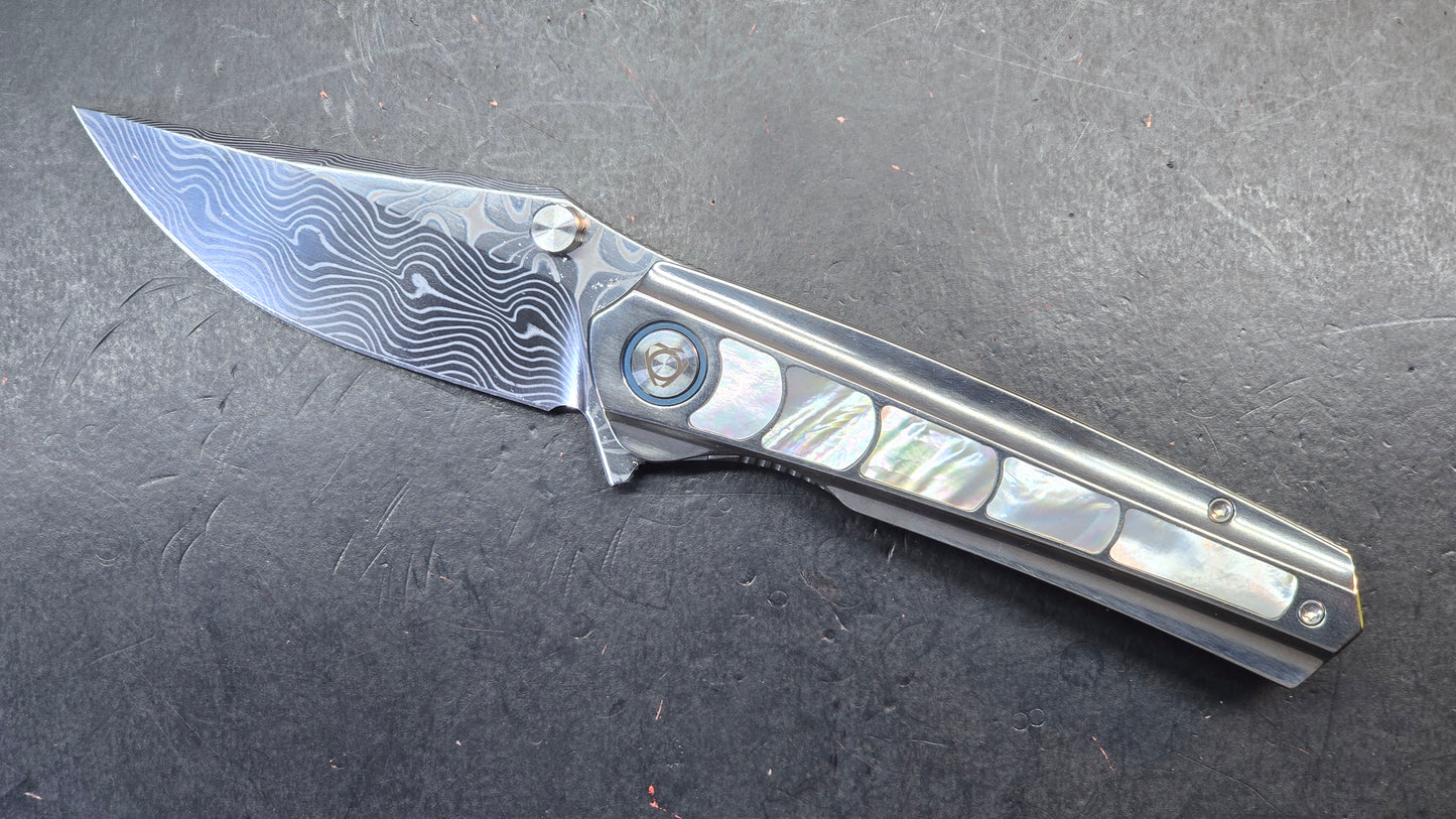 Sixleaf SL-95 Titanium Turquoise/Mother of Pearl Handle RWL34+PMC27 (SALE price in cart)