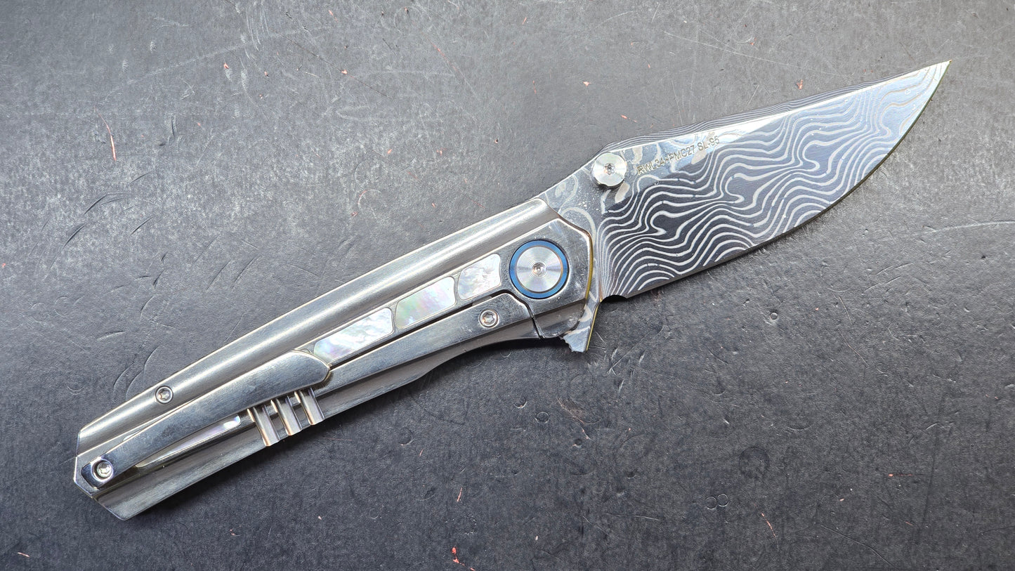 Sixleaf SL-95 Titanium Turquoise/Mother of Pearl Handle RWL34+PMC27 (SALE price in cart)
