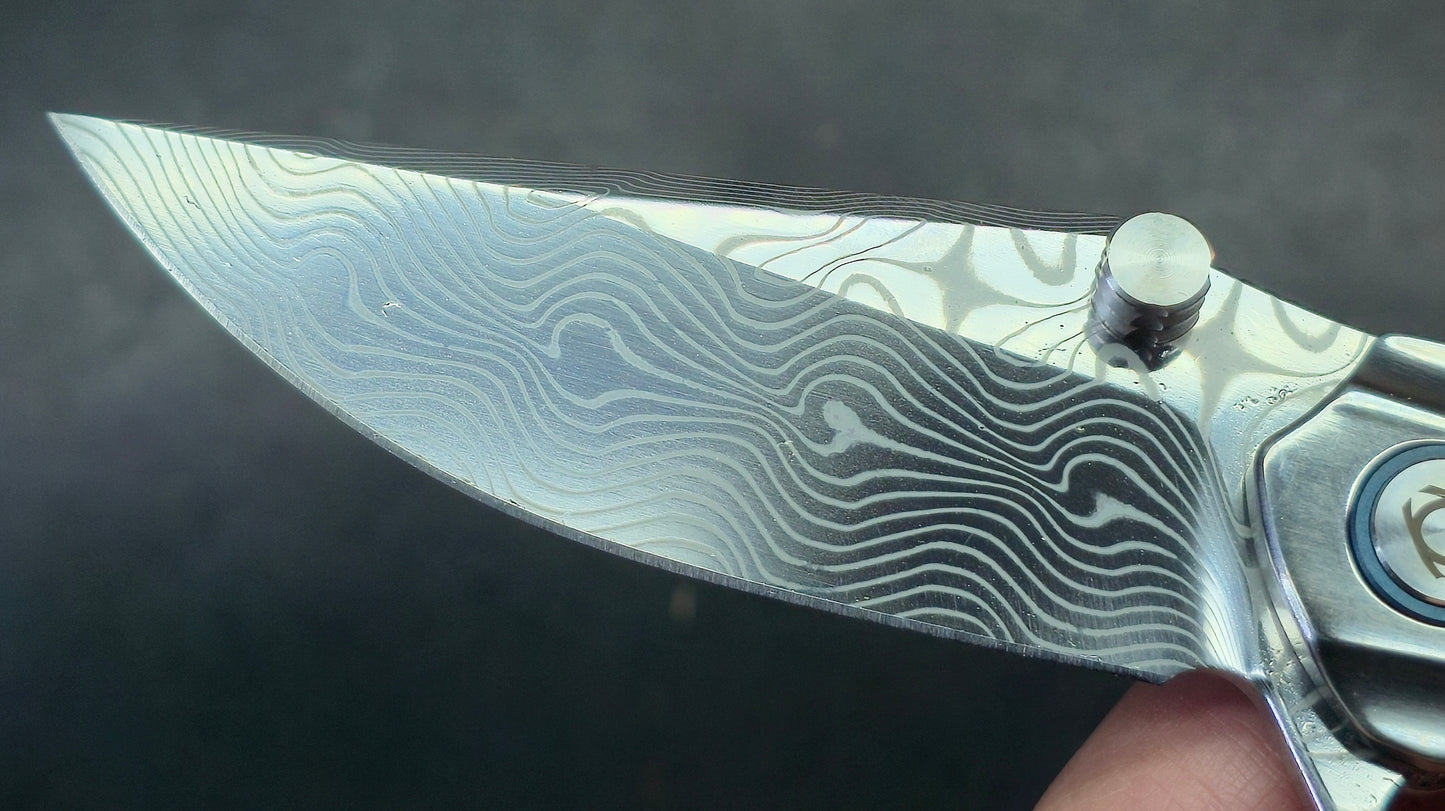 Sixleaf SL-95 Titanium Turquoise/Mother of Pearl Handle RWL34+PMC27 (SALE price in cart)