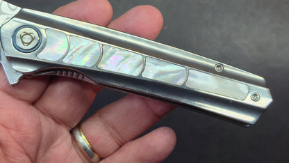 Sixleaf SL-95 Titanium Turquoise/Mother of Pearl Handle RWL34+PMC27 (SALE price in cart)