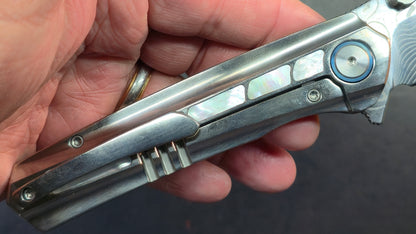 Sixleaf SL-95 Titanium Turquoise/Mother of Pearl Handle RWL34+PMC27 (SALE price in cart)