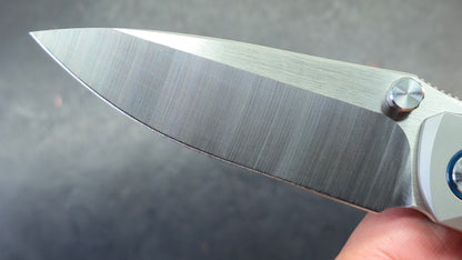 Sixleaf SL-79 Titanium Aluminum Damascus Insert Handle 10CR15MOV Blade (SALE price in cart)