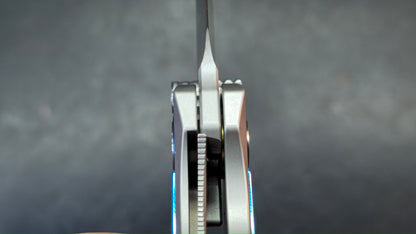 Sixleaf SL-79 Titanium Aluminum Damascus Insert Handle 10CR15MOV Blade (SALE price in cart)