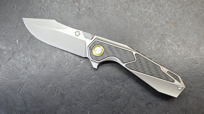Sixleaf SL-98 Purple Titanium Ti/CF Handle M390 Blade (SALE price in cart)