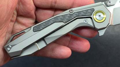 Sixleaf SL-98 Purple Titanium Ti/CF Handle M390 Blade (SALE price in cart)