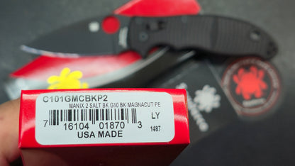Spyderco Manix 2 SALT Bk G-10 Bk Magnacut