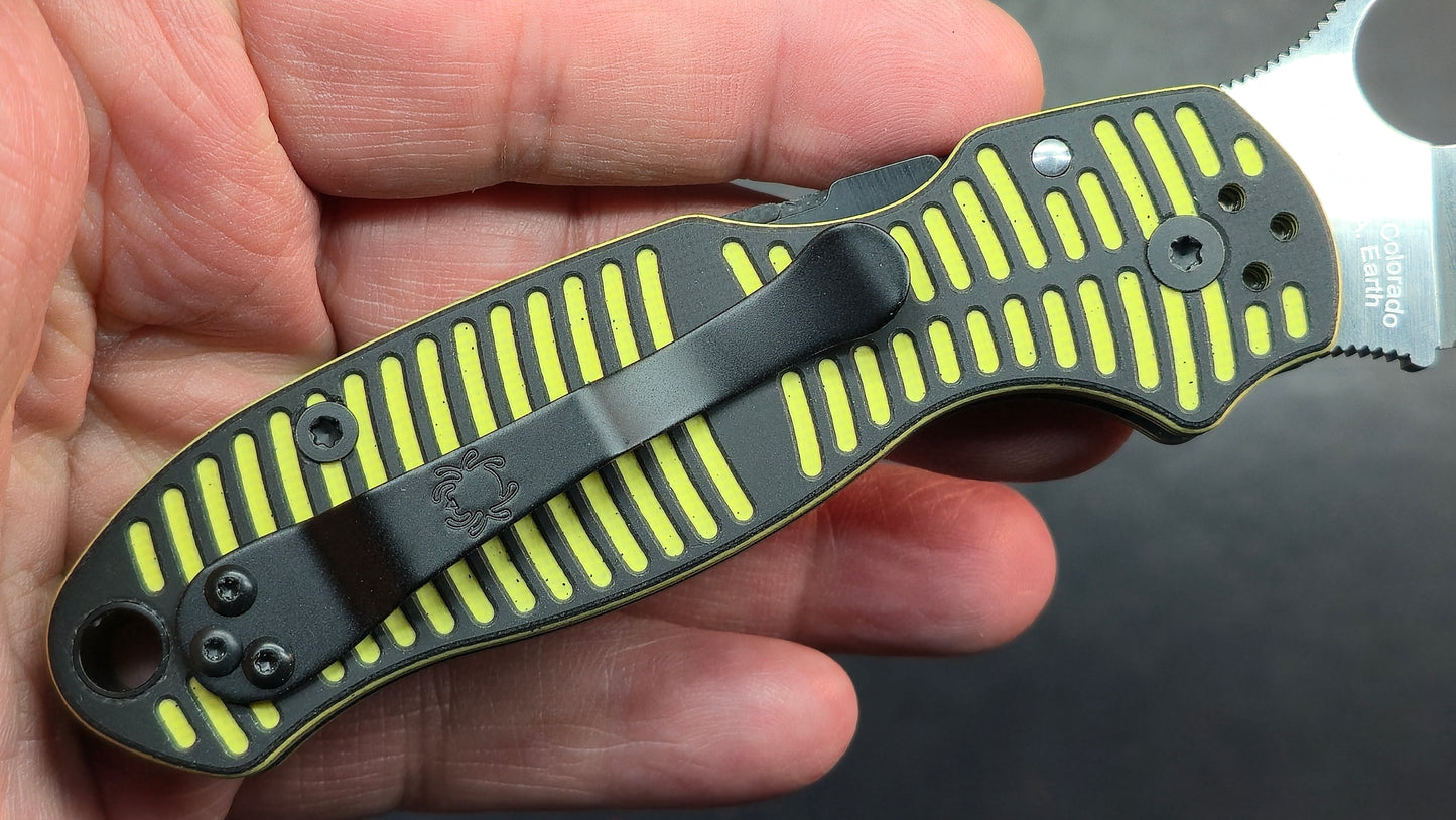 Spyderco Para 3 Salt Compression Lock Yellow/Black G10 Handle Satin MagnaCut Blade