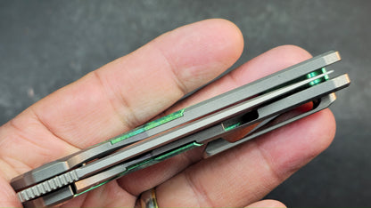 Kizer Topsail Green Titanium/Crystallized Titanium Handle M390