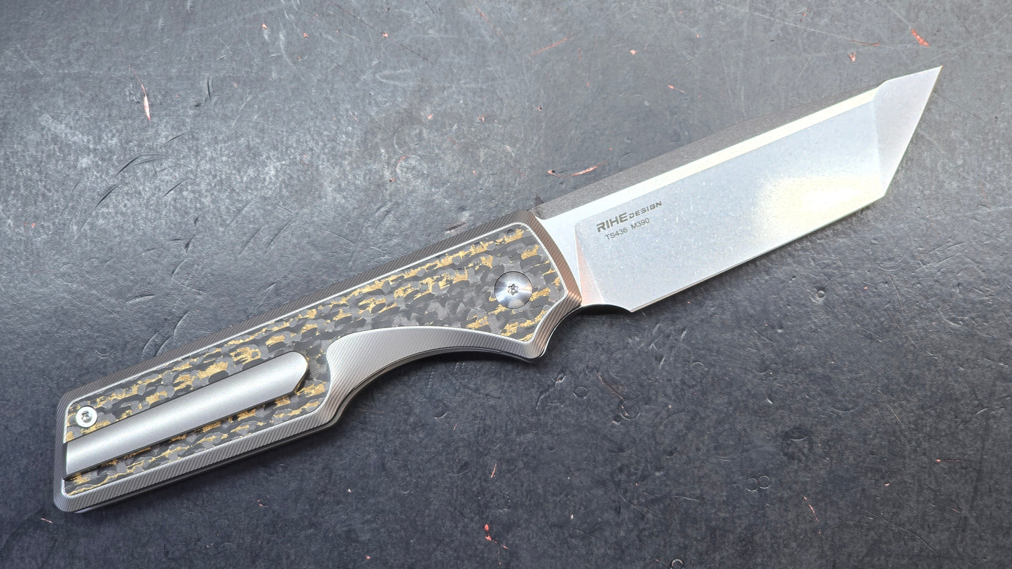 TwoSun TS436 Black/Yellow Titanium/Carbon Fiber Handle M390