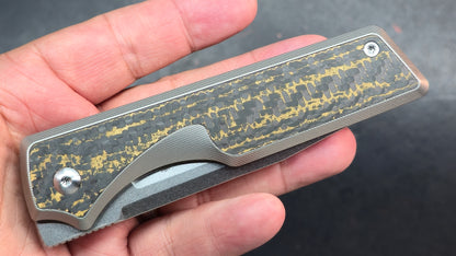 TwoSun TS436 Black/Yellow Titanium/Carbon Fiber Handle M390