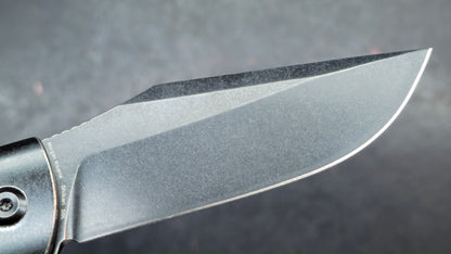 Kansept Shikari SBL Button Lock K2027B1 Stonewashed Titanium + Black White Gmascus CPM S35VN Black Stonewashed (DISCOUNT IN CART)