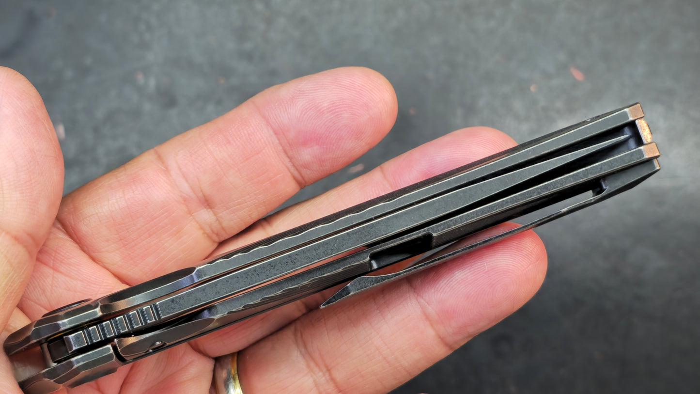 BESTECH KAMOZA BT1911B Titanium Handle: 3.62" M390 Blade