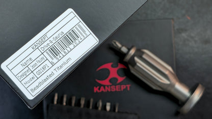 Kansept EDC Bit Driver Drive-R-Saurus G018P3 – Blackwash Titanium Palm Multitool with Spinner Top