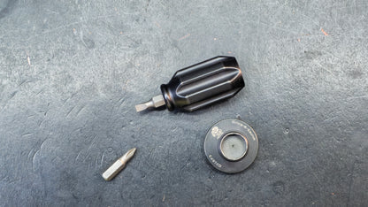 Kansept EDC Bit Driver Drive-R-Saurus G018P3 – Blackwash Titanium Palm Multitool with Spinner Top