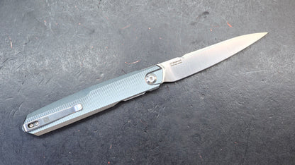 Real Steel G5 Metamorph Mk. II Green / Gray Textured Aluminum Handle 14C28N (NEW)