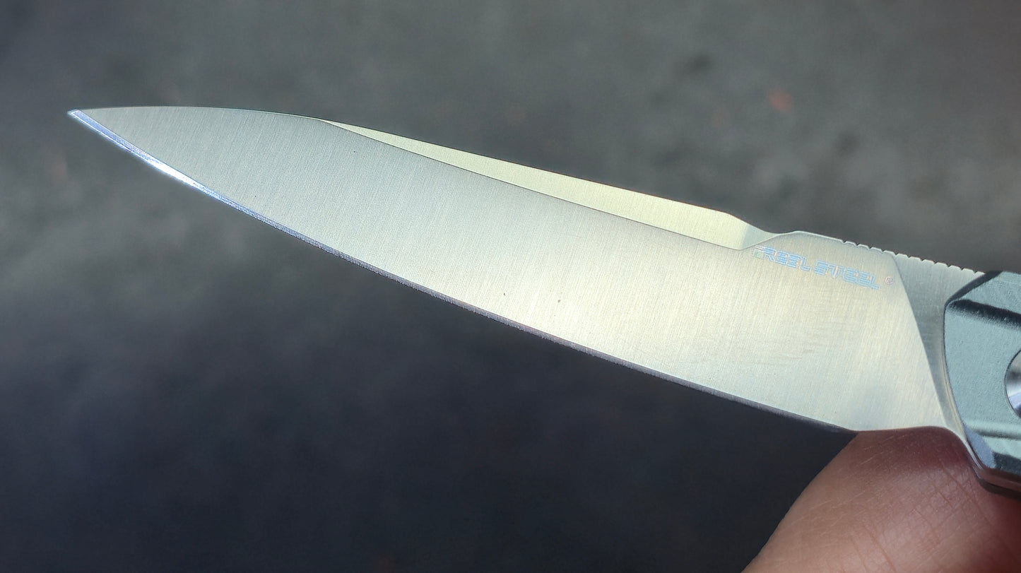 Real Steel G5 Metamorph Mk. II Green / Gray Textured Aluminum Handle 14C28N (NEW)