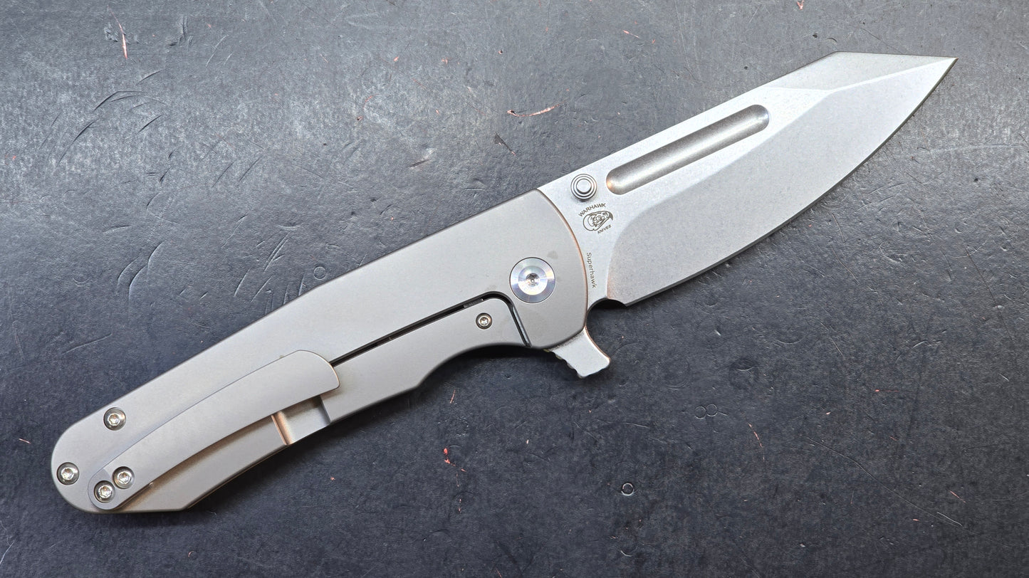 KANSEPT Superhawk Flipper Knife Titanium Handle 3.89'' CPM S35VN (DISCOUNT IN CART)
