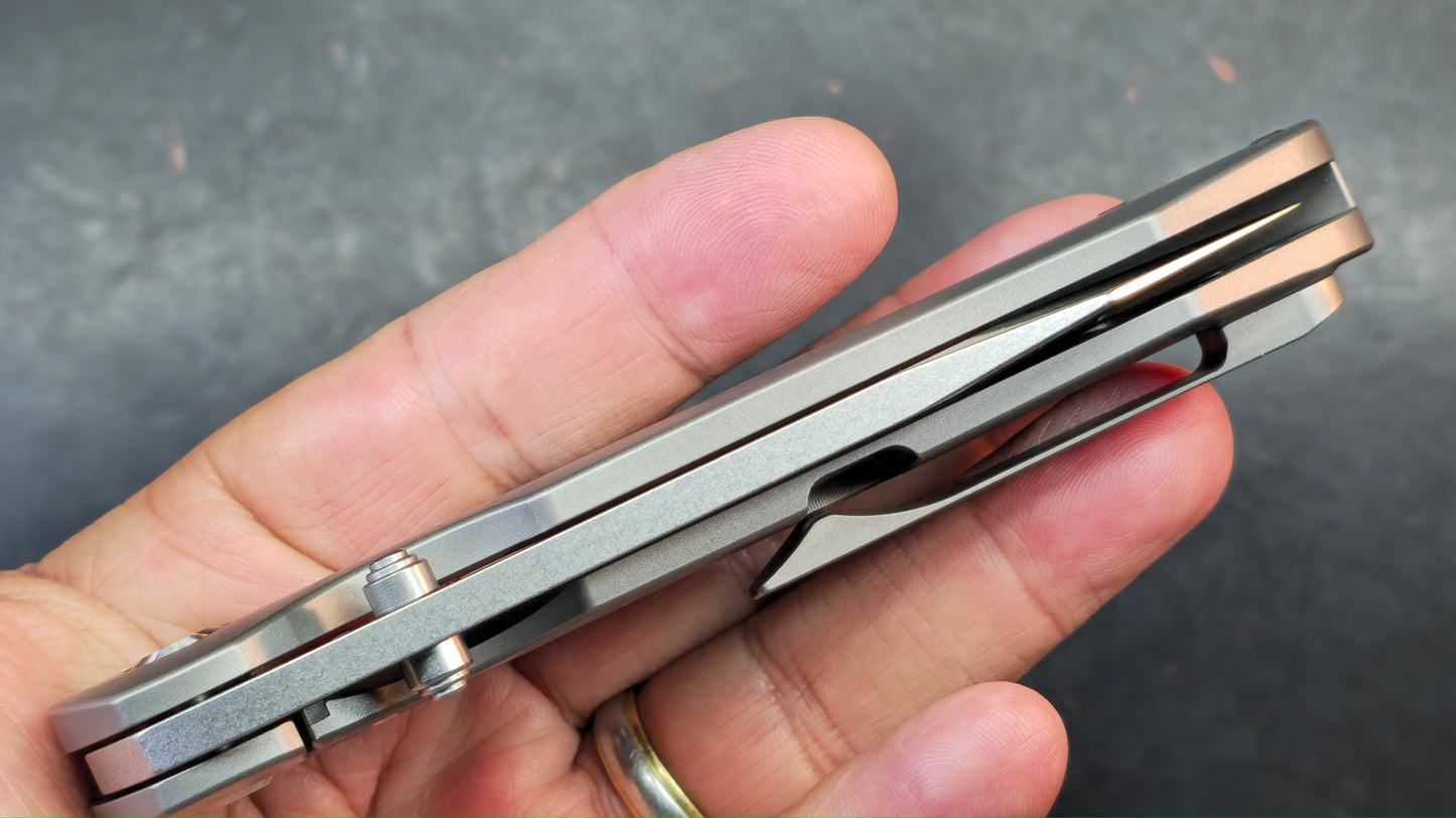 KANSEPT Superhawk Flipper Knife Titanium Handle 3.89'' CPM S35VN (DISCOUNT IN CART)