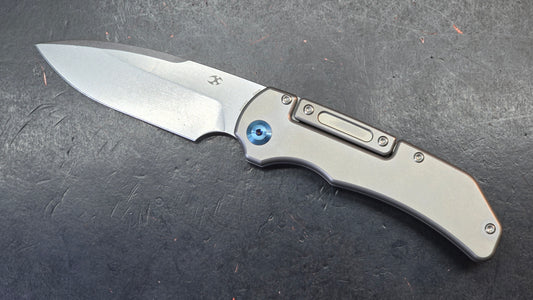 Kansept Hazard Stonewash Titanium Handle (includes practice blade) S45VN (Discount in Cart)