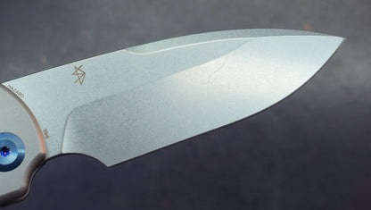 Kansept Hazard Stonewash Titanium Handle (includes practice blade) S45VN (Discount in Cart)