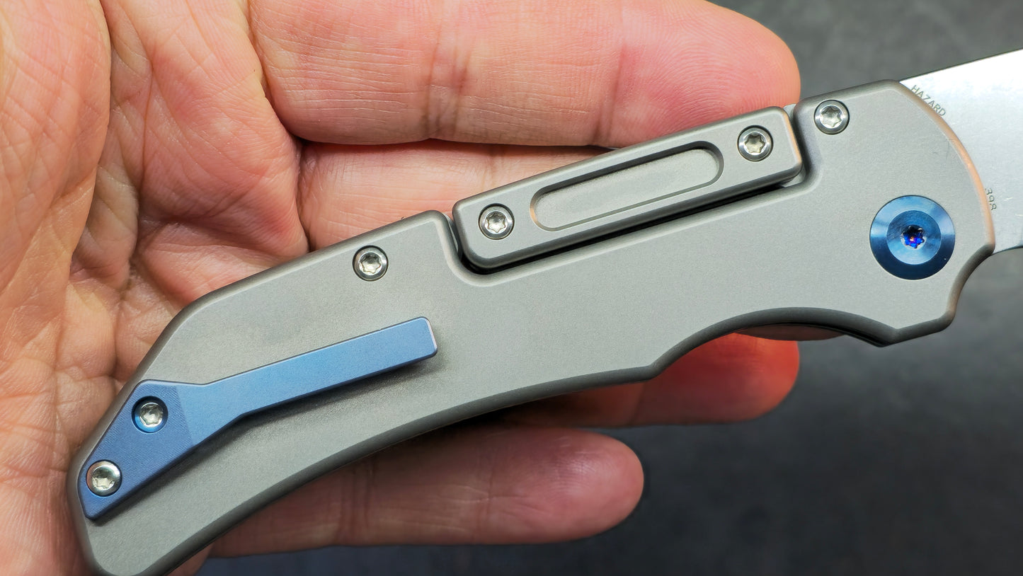 Kansept Hazard Stonewash Titanium Handle (includes practice blade) S45VN (Discount in Cart)