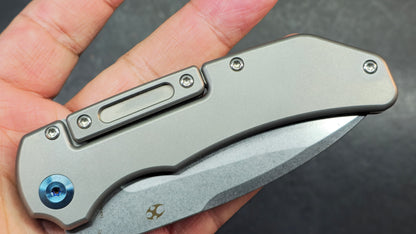 Kansept Hazard Stonewash Titanium Handle (includes practice blade) S45VN (Discount in Cart)