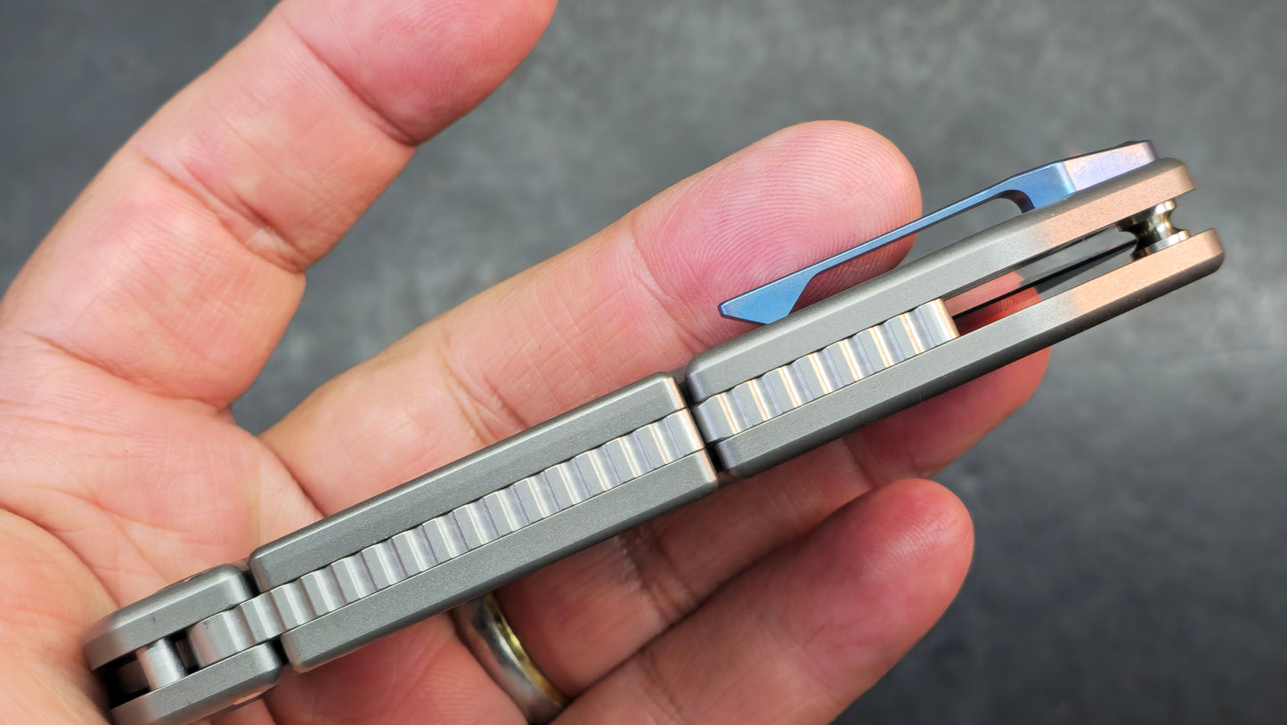 Kansept Hazard Stonewash Titanium Handle (includes practice blade) S45VN (Discount in Cart)