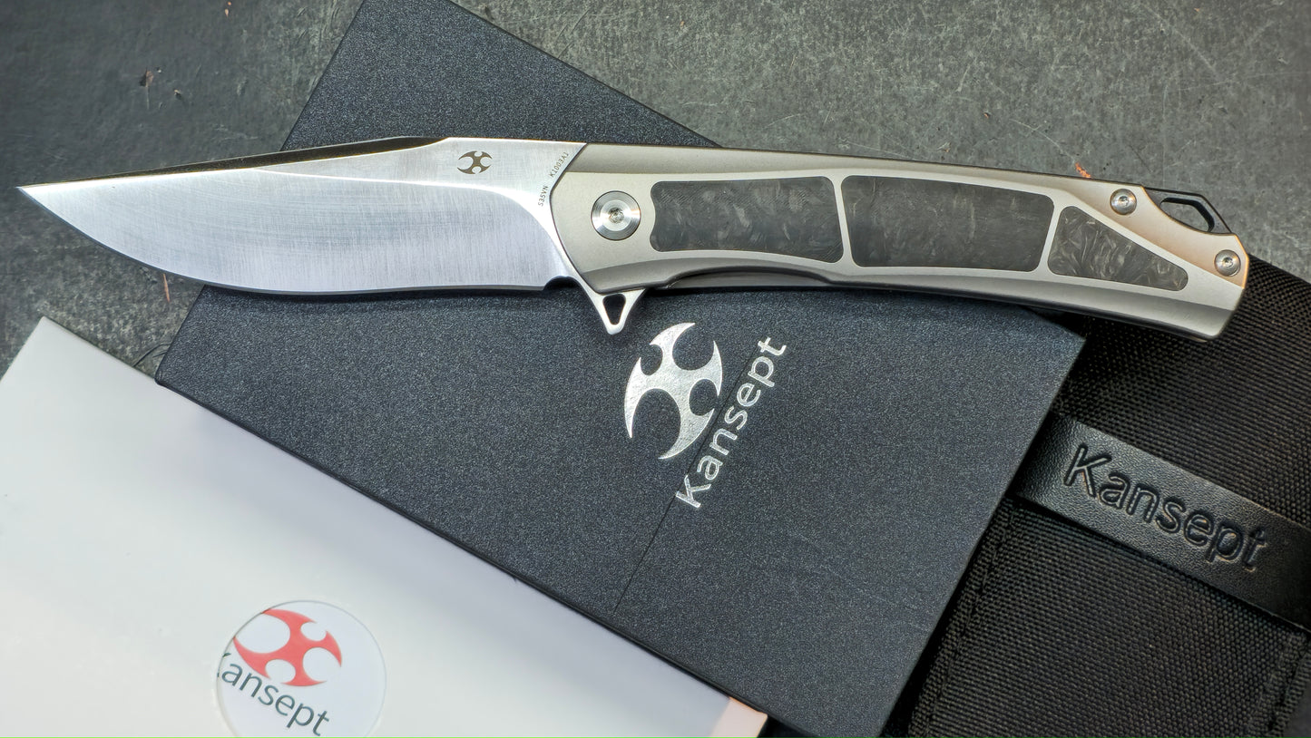 KANSEPT Sprite Titanium Carbon Fiber 3.58” CPM-S35VN Blade, (DISCOUNT IN CART)