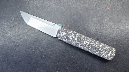 Kansept BTF Black White Nebula Carbon Fiber Handle S35VN (DISCOUNT IN CART)