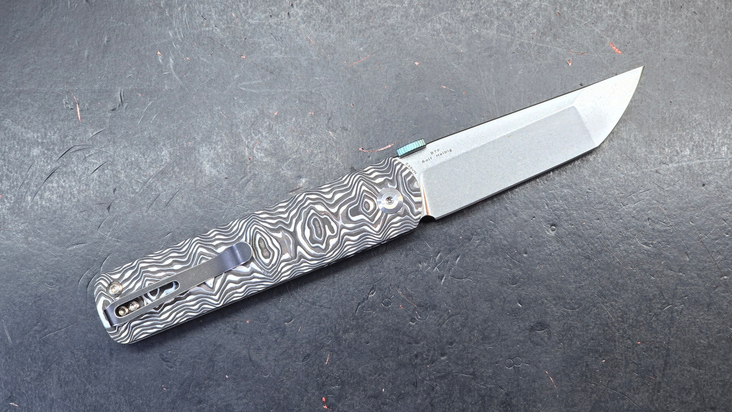 Kansept BTF Black White Nebula Carbon Fiber Handle S35VN (DISCOUNT IN CART)