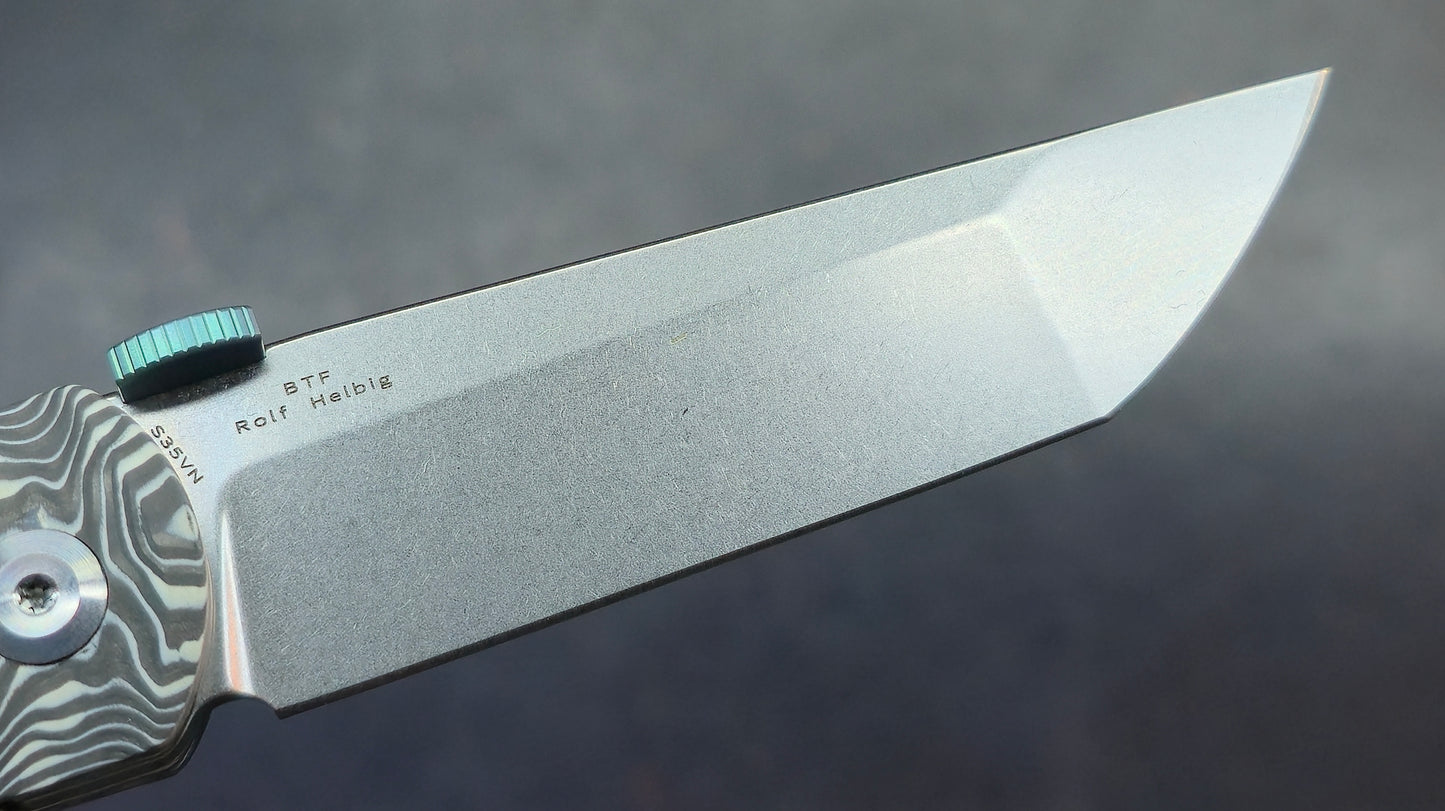 Kansept BTF Black White Nebula Carbon Fiber Handle S35VN (DISCOUNT IN CART)