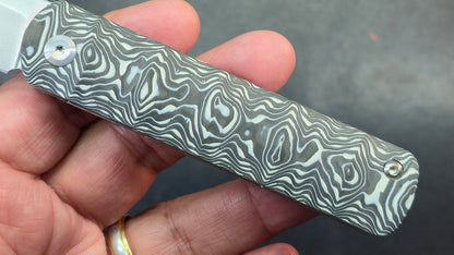 Kansept BTF Black White Nebula Carbon Fiber Handle S35VN (DISCOUNT IN CART)