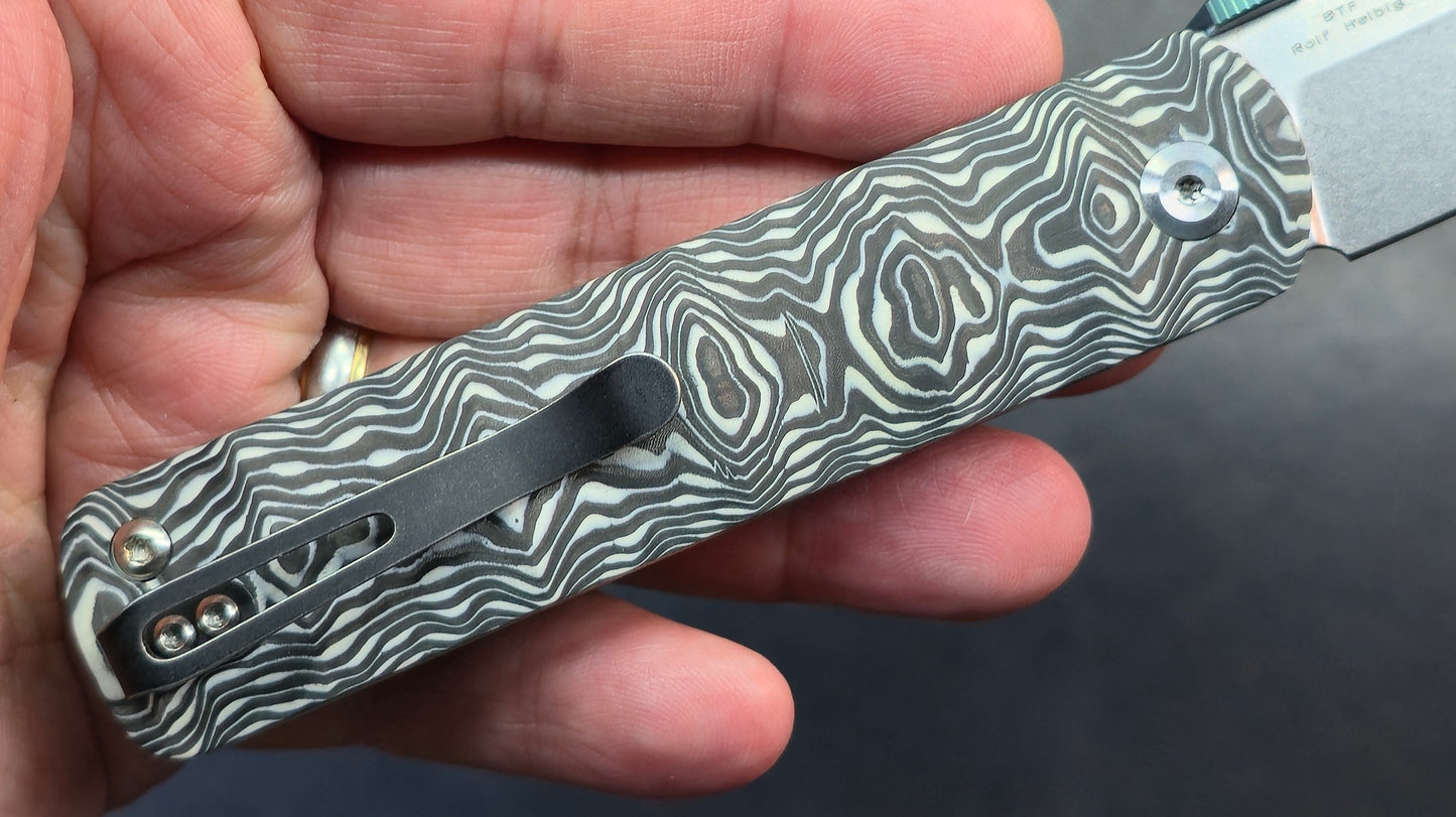 Kansept BTF Black White Nebula Carbon Fiber Handle S35VN (DISCOUNT IN CART)