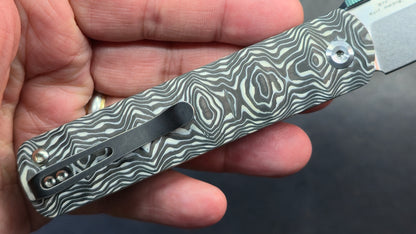 Kansept BTF Black White Nebula Carbon Fiber Handle S35VN (DISCOUNT IN CART)