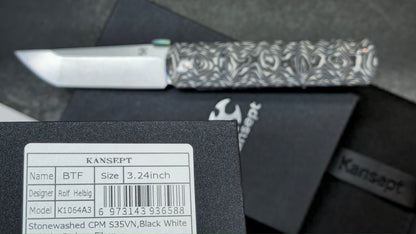 Kansept BTF Black White Nebula Carbon Fiber Handle S35VN (DISCOUNT IN CART)
