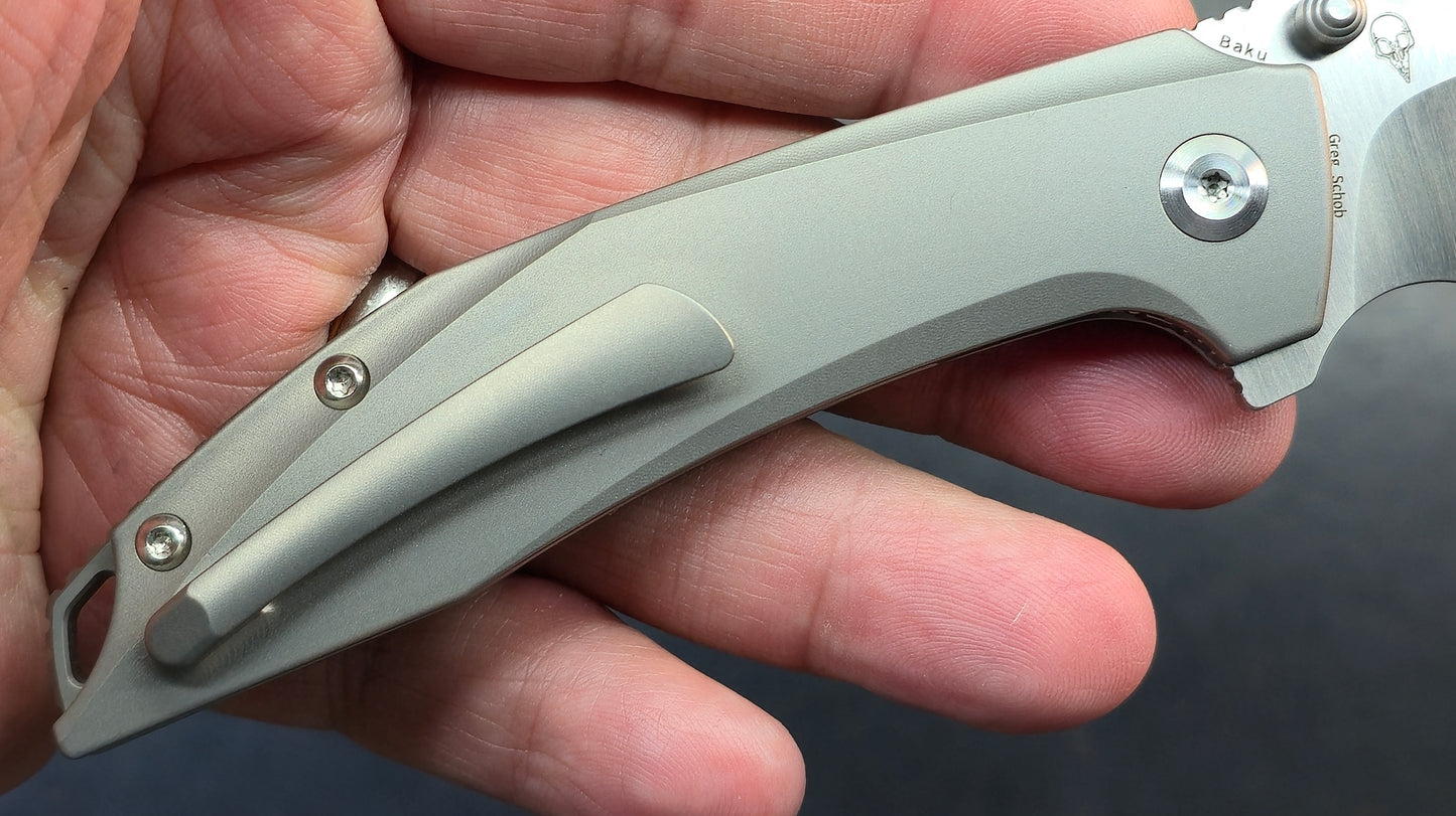 Kansept Knives Baku Titanium Handles with Timascus Inlay 3.2" CPM-S35VN (DISCOUNT IN CART)