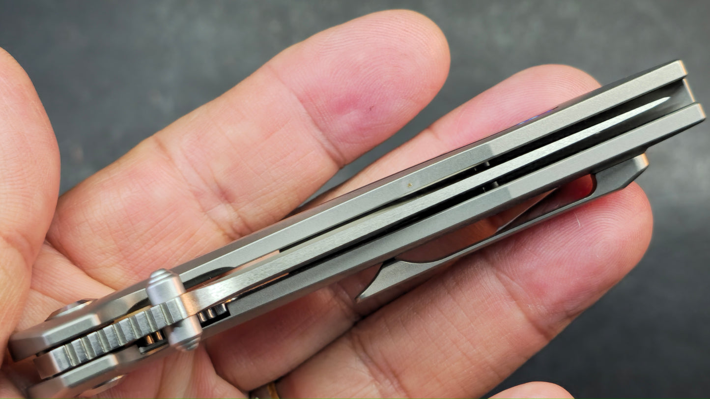 Kansept Knives Baku Titanium Handles with Timascus Inlay 3.2" CPM-S35VN (DISCOUNT IN CART)